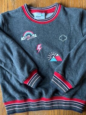 Girl Scouts Charcoal Crewneck Sweatshirt with Red-Trim Patches